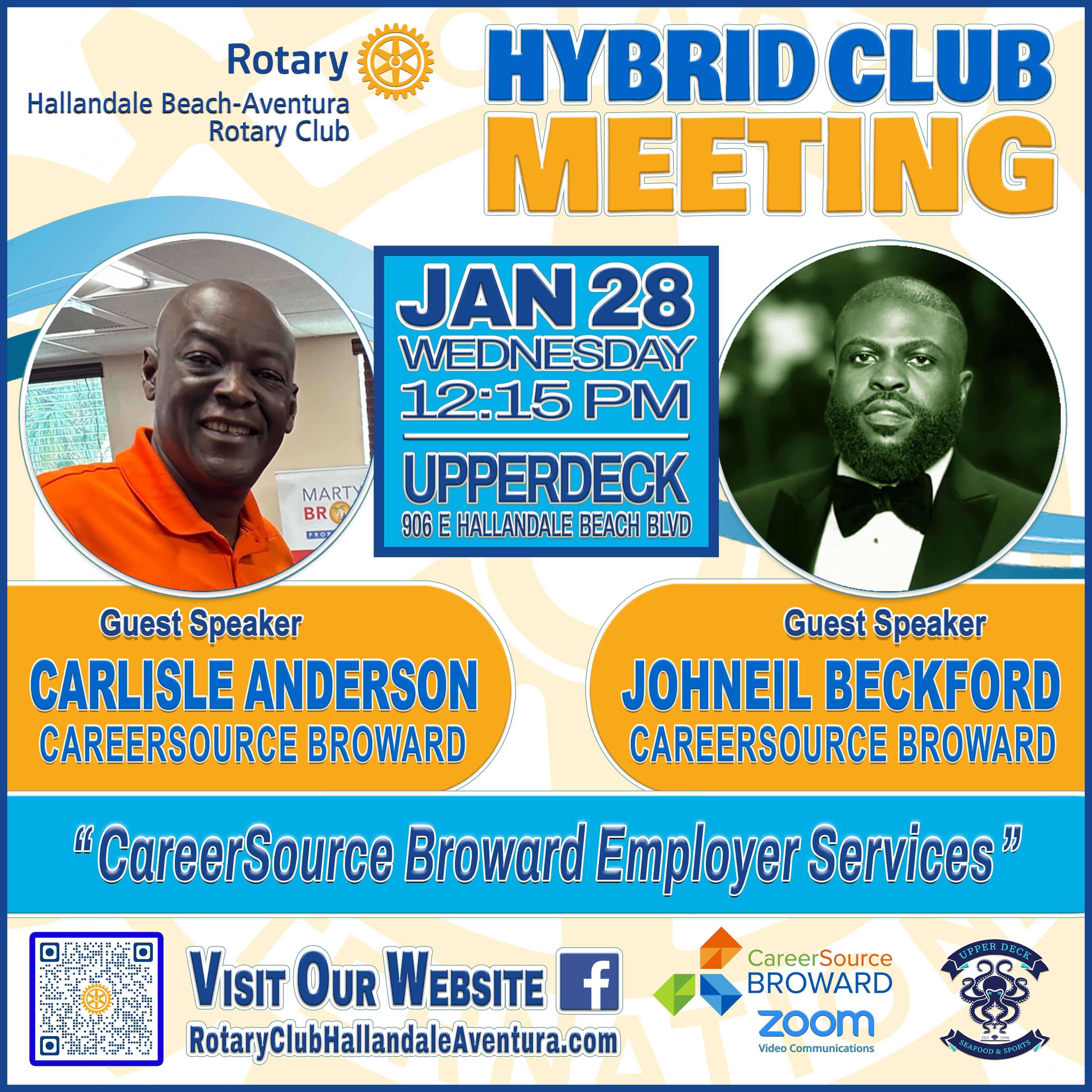 NEXT MEETING: Wed., January 28 @ 12:15 pm